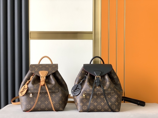 Monogram Shadow Calf Leather LV Montsouris PM Backpack Pesona yang Dapat Dilepas