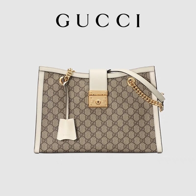 GG Gucci Padlock Shoulder Bag Kanvas Supreme Sedang Disesuaikan