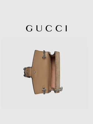 Kecil GUCCI Dionysus Tas Tangan Wanita Bermerek Dilapisi Kanvas Suede