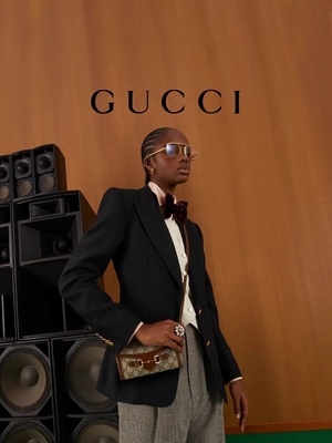 9.5oz GUCCI Horsebit 1955 Tas Mini Dompet Wanita Kayu hitam krem