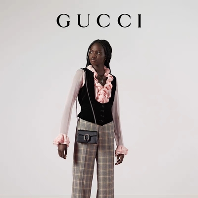Tiger Head Tas Kulit Kecokelatan Gucci Dionysus Mini Kustom