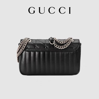 GUCCI GG Tas Selempang Bermerek Marmont Tas Selempang Kulit Quilted Kecil