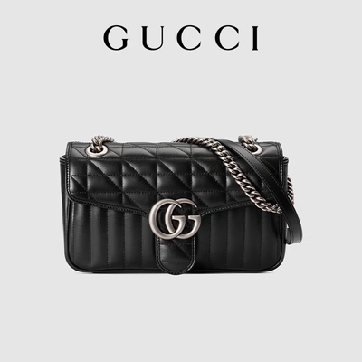 GUCCI GG Tas Selempang Bermerek Marmont Tas Selempang Kulit Quilted Kecil