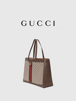 Kulit GUCCI Ophidia Tas Bahu Wanita Bermerek Tote Belanja