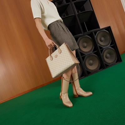 Tote Tas Bahu Kanvas Gucci Kecil Supreme Dengan Interlocking G