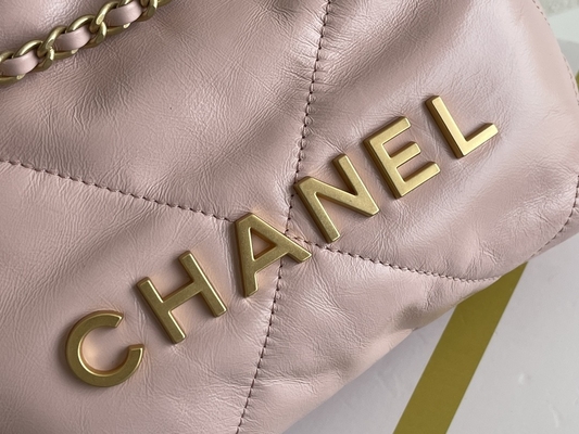 Tas Tangan Wanita Bermerek Chanel 22B MINI 22S Calfskin Pink Putih Hitam Kuning