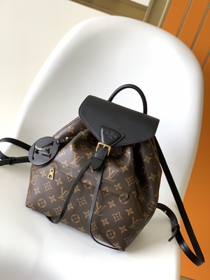 Monogram Shadow Calf Leather LV Montsouris PM Backpack Pesona yang Dapat Dilepas