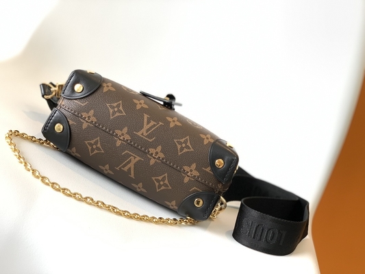 Louis Vuitton Tas Bermerek Kustom Petite Malle Souple Empreinte Monogram Coklat Hitam