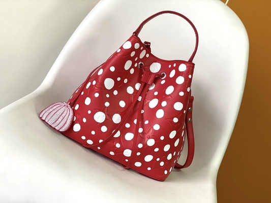 Wanita Putih Hitam NéOnoé MM Louis Vuitton Yayoi Kusama Tas tangan