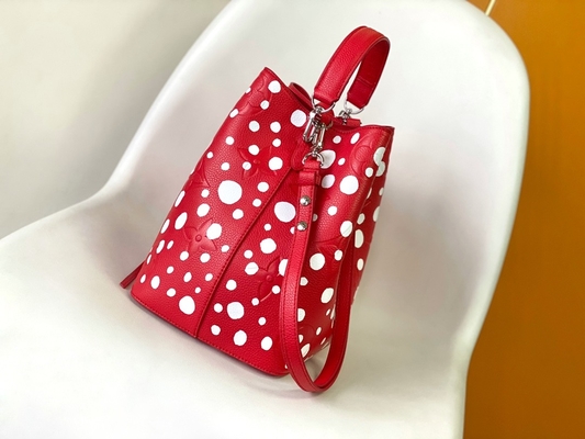 Wanita Putih Hitam NéOnoé MM Louis Vuitton Yayoi Kusama Tas tangan