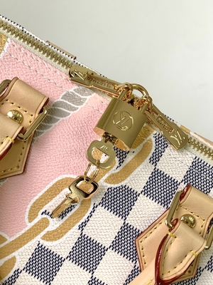 Dilapisi Kanvas Speedy Louis Vuitton Damier Azur 25 M46390