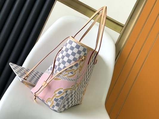 Tas Bermerek Kustom Terbatas Tahiti Kotak-kotak Louis Vuitton Neverfull MM