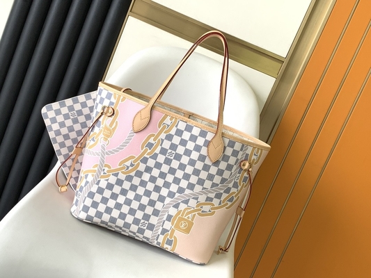 Tas Bermerek Kustom Terbatas Tahiti Kotak-kotak Louis Vuitton Neverfull MM