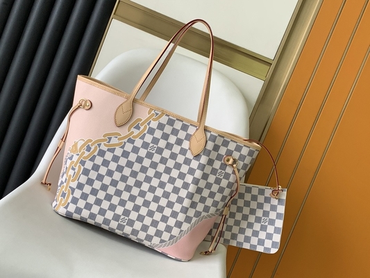 Tas Bermerek Kustom Terbatas Tahiti Kotak-kotak Louis Vuitton Neverfull MM