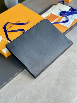 Desainer Louis Vuitton Pochette Jour GM Cuir Taurillon Leather In Black Noir Purses