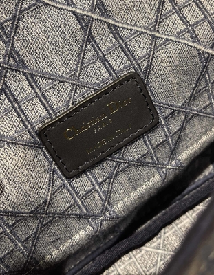 Dompet Desainer Mini Bordir Dior Caro Denim Kecil