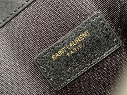 Embossed Saint Laurent Preloved Branded Bag Uptown Leather Clutch Grain De Poudre