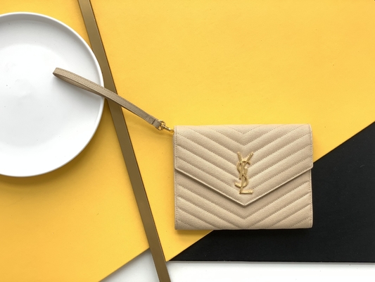 Caviar YSL Monogram Tas Kopling Amplop Kulit Berlapis