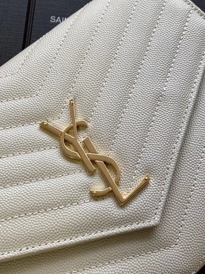 Caviar YSL Monogram Tas Kopling Amplop Kulit Berlapis