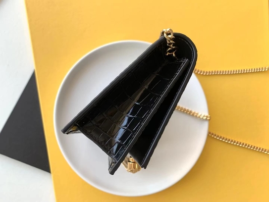 Calfskin YSL Tas Hitam Rantai Emas Kate Rumbai Kecil