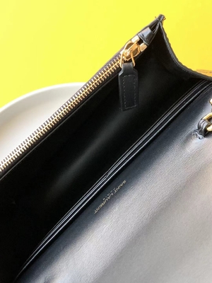 Calfskin YSL Tas Hitam Rantai Emas Kate Rumbai Kecil