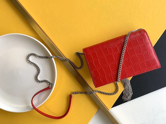 Sedang Kate Rumbai Merah YSL Saint Laurent Woc Penutupan Ritsleting