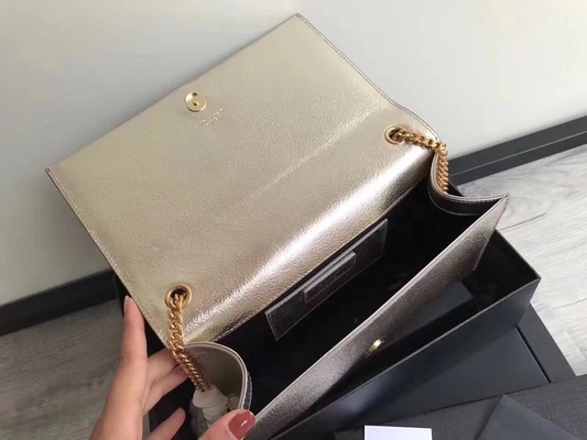 Tas Tali Poliester Saint Laurent YSL Woc Tali Yang Dapat Disesuaikan Dengan Penutupan Ritsleting Perak
