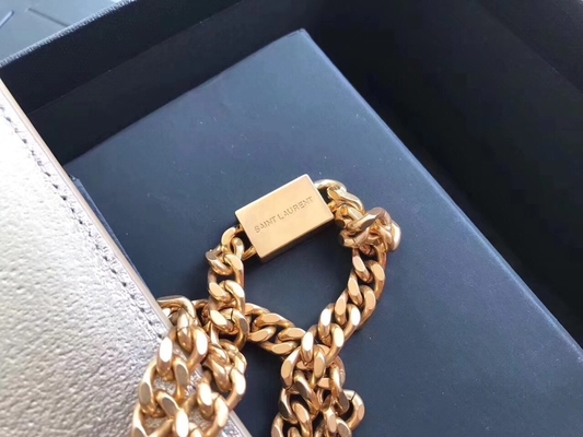 Tas Tali Poliester Saint Laurent YSL Woc Tali Yang Dapat Disesuaikan Dengan Penutupan Ritsleting Perak