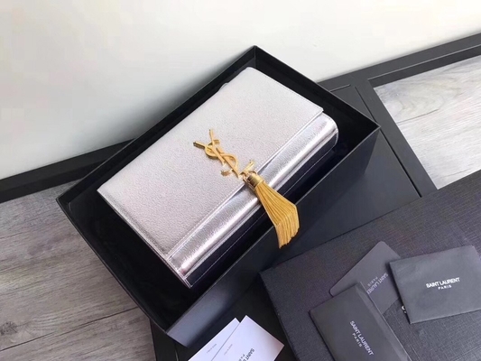 Tas Tali Poliester Saint Laurent YSL Woc Tali Yang Dapat Disesuaikan Dengan Penutupan Ritsleting Perak