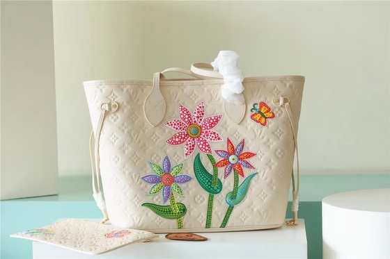 Tas Pesta Wanita Bermerek Neverfull MM Monogram Empreinte Dengan Tatakan Bunga