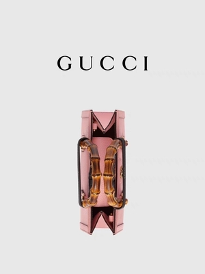 Pink Kulit GG Gucci Diana Tas Bambu Tas Tangan OEM