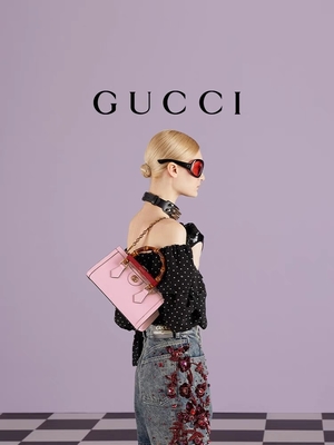 Pink Kulit GG Gucci Diana Tas Bambu Tas Tangan OEM