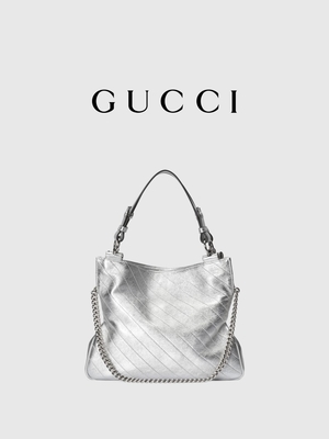 Gucci Blondie Small Tote Bag Luxury Silver White Tas Tangan Wanita Bermerek