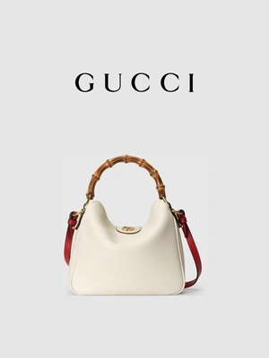 Tas Bahu Bermerek Kulit Putih Gucci Princess Diana Handbag