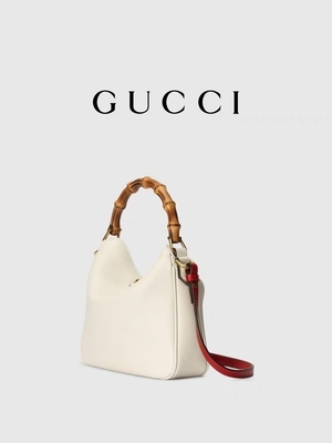 Tas Bahu Bermerek Kulit Putih Gucci Princess Diana Handbag