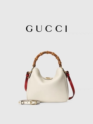 Tas Bahu Bermerek Kulit Putih Gucci Princess Diana Handbag