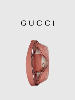 Tas Bahu Bermerek Desainer Gucci Ophidia Small Pink GG Canvas Cotton Linen Lining