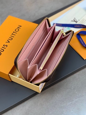 Kanvas Unisex LV Sarah Monogram Dompet Kulit Kolaborasi Damier