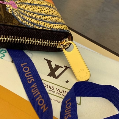 Kanvas Unisex LV Sarah Monogram Dompet Kulit Kolaborasi Damier