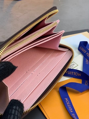 Kanvas Unisex LV Sarah Monogram Dompet Kulit Kolaborasi Damier