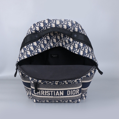 Desainer Diortravel Kecil Ransel Biru Dior Oblique Jacquard