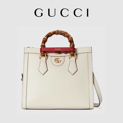 Tas Bermerek Kustom Glossy Putih Gucci Princess Diana Handbag