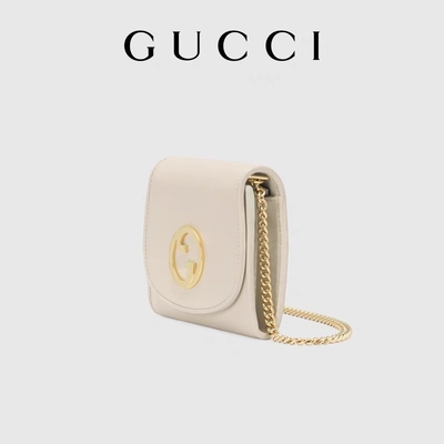 Tas Bermerek Kustom Kulit Putih Medium Blondie Gucci Handbag