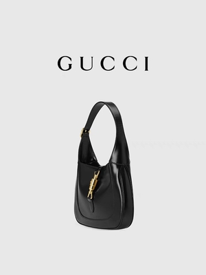 Black Leather 1961 Jackie Bag Oleh Gucci Time Aksesoris Emas Klasik Terhormat