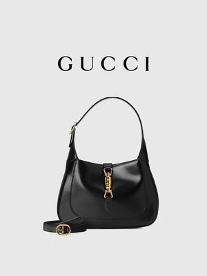 Black Leather 1961 Jackie Bag Oleh Gucci Time Aksesoris Emas Klasik Terhormat