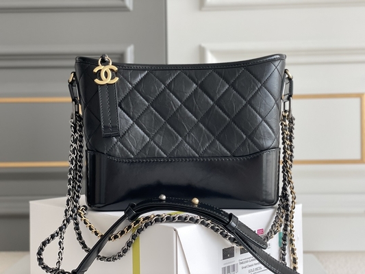 Chanel Gabrielle Tas Bahu Hobo Tas Tangan Kulit Anak Sapi Pra Milik