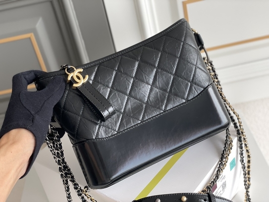 Chanel Gabrielle Tas Bahu Hobo Tas Tangan Kulit Anak Sapi Pra Milik