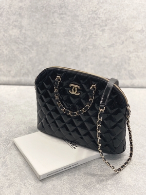 Tas Belanja Kulit Anak Sapi Paten Chanel Kecil Dengan Gaya Wanita Retro