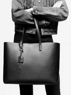 Tas Bahu Bermerek Kulit Lembut ST Laurent Shoppers Cross Section ODM