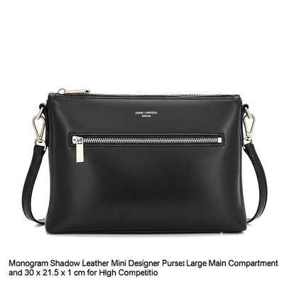 Dompet Desainer Mini Kulit Monogram Shadow Kompartemen Utama Besar dan 30 x 21.5 x 1 cm untuk Kompetisi Tinggi